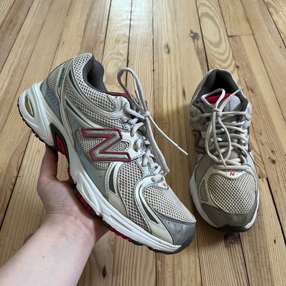 New Balance Shoes - New Balance 470 Womens 10 Silver White Pink Y2K Mesh Athletic Running Shoes